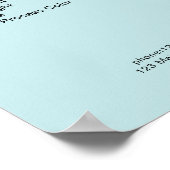 Einfaches blaues Preisliste-Poster Poster (Ecke)