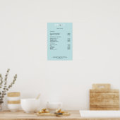 Einfaches blaues Preisliste-Poster Poster (Küche)