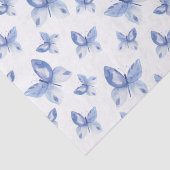 Einfaches blaues Schmetterlingsmuster Seidenpapier (Detail)