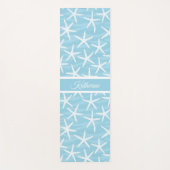 Einfaches blaues Seestern-Muster, Küsten-Script-Na Yogamatte (Vorderseite)