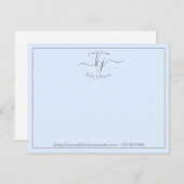 Einfaches blaues Skript vom Schreibtisch der Note  Dankeskarte (Vorne/Hinten)