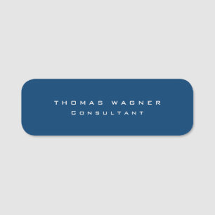 Einfaches Blaues Trendiges Minimalistisches Design Namensschild
