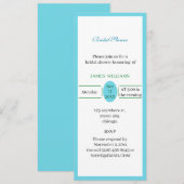 Einfaches, blaues und grünes Brautparty Einladung (Vorne/Hinten)
