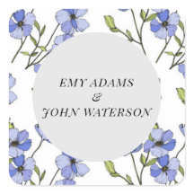 einfaches blaues und violettes florales Design