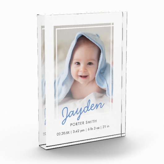 Einfaches blaues weißes fotoblock (Links)