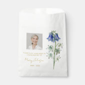 Einfaches Blauglöckchen-Foto-Trauer-Samen Geschenktütchen (Vorderseite)