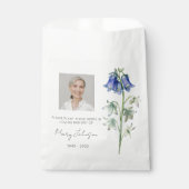 Einfaches Blauglöckchen-Foto-Trauer-Samen Geschenktütchen (Vorderseite)