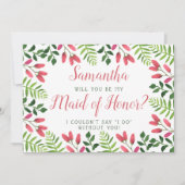 Einfaches Blossom | Werden Sie meine Trauzeugin se Einladung (Vorderseite)