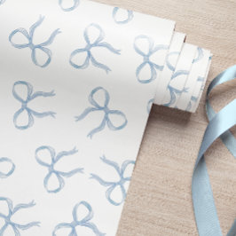 Einfaches Blue Bow Wrapping Paper Geschenkpapier