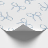 Einfaches Blue Bow Wrapping Paper Geschenkpapier (Ecke)