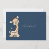 Einfaches Blue & Brown Foto 1. Geburtstag Party Einladung (Rückseite)