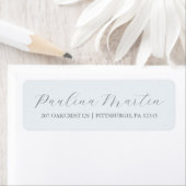 Einfaches Blue-Gray-Script-Rücksendeadresse-Label (Insitu)