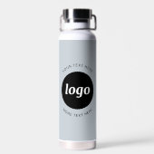 Einfaches Blue Logo und Text Business Powder Trinkflasche (Rückseite)