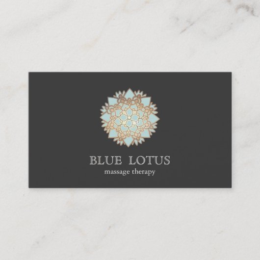 Einfaches Blue Lotus-Logo Visitenkarte (Vorderseite)