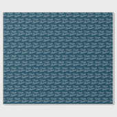 Einfaches Blue Merry Weihnachtswrapping Paper Geschenkpapier (Flach)