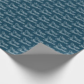 Einfaches Blue Merry Weihnachtswrapping Paper Geschenkpapier (Ecke)