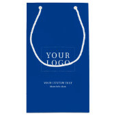 Einfaches Blue-Minimal-Business-Logo Kleine Geschenktüte (Rückseite)