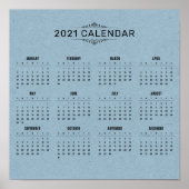 Einfaches Blue Paper-Kalender 2021 | Poster (Vorne)