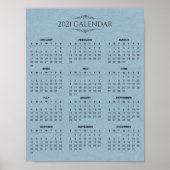 Einfaches Blue Paper-Kalender 2021 | Poster (Vorne)