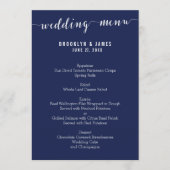 Einfaches Blue Wedding Menu Menükarte (Vorderseite)