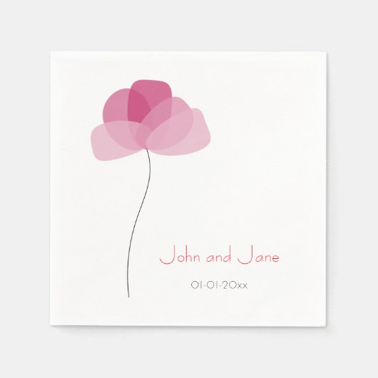 Einfaches Blumen Thema Serviette (Vorderseite)