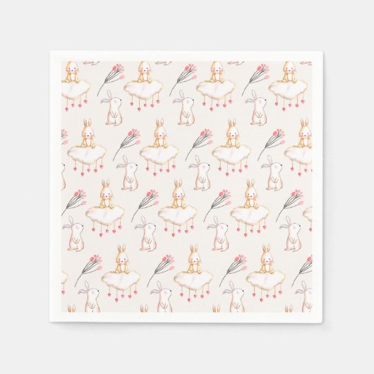 Einfaches Blumengebälk Ostern | Serviette (Vorderseite)