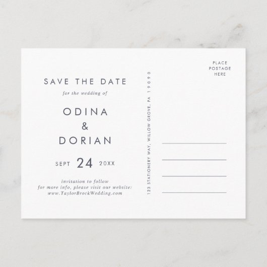 Einfaches Blumengebirge 3 Foto Save the Date Einladungspostkarte (Rückseite)