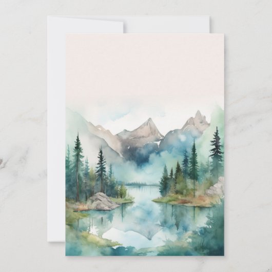 Einfaches Blumengebirge-Brautparty Einladung (Rückseite)