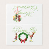 Einfaches blumengeschmücktes Weihnachtsskript-Foto (Außenseite Aufgefaltet)