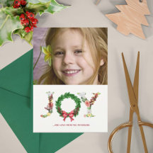 Einfaches blumengeschmücktes Weihnachtsskript-Foto