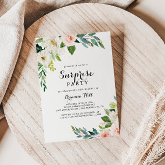 Einfaches Blumengrün-Party Einladung