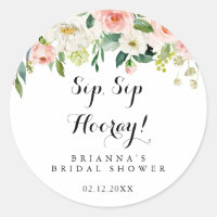 Einfaches Blumengrün Sip Hooray Brautparty
