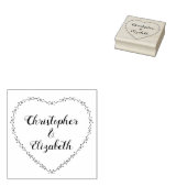 Einfaches Blumenherz-Kreide-Land Hochzeitsskript Gummistempel (Stempel)