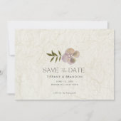 Einfaches Blumenhochzehen speichert das Datum Save The Date (Rückseite)