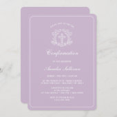 Einfaches Blumenkreuz auf Lilac-Bestätigung Einladung (Vorne/Hinten)
