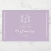 Einfaches Blumenkreuz auf Lilac-Bestätigung Schaumweinetikett (Einzelnes Label)