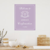 Einfaches Blumenkreuz auf Lilac-Bestätigung Willko Poster (Küche)