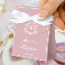 Einfaches Blumenkreuz auf rosa Taufe Kleiner Zelt