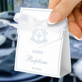 Einfaches Blumenlicht Blaues Kreuz Taufe Kleiner Z Geschenkschachtel