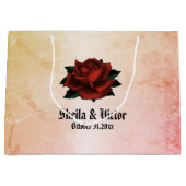 Einfaches Blumenmuster auf Peach Große Geschenktüte (Vorderseite)