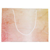 Einfaches Blumenmuster auf Peach Große Geschenktüte (Rückseite)