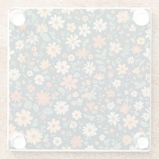 Einfaches Blumenmuster Glasuntersetzer (Rückseite)