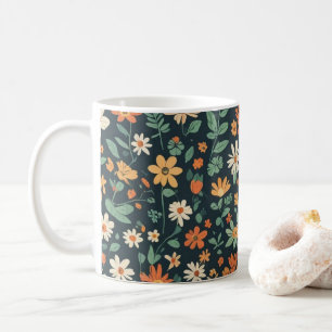 Einfaches Blumenmuster Kaffeetasse