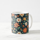 Einfaches Blumenmuster Kaffeetasse (VorderseiteRechts)