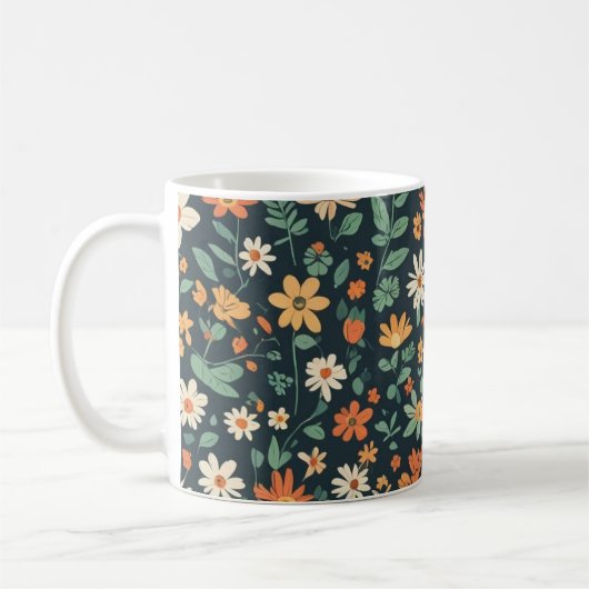 Einfaches Blumenmuster Kaffeetasse (Links)