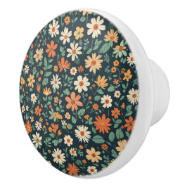 Einfaches Blumenmuster Keramikknauf