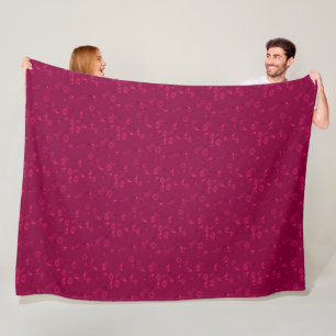 Einfaches Blumenmuster Retro Rot Fleecedecke