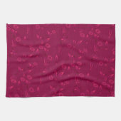 Einfaches Blumenmuster Retro Rot Geschirrtuch (Horizontal)