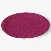 Einfaches Blumenmuster Retro Rot Pappteller (Schrägansicht)