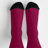 Einfaches Blumenmuster Retro Rot Socken (Oben)